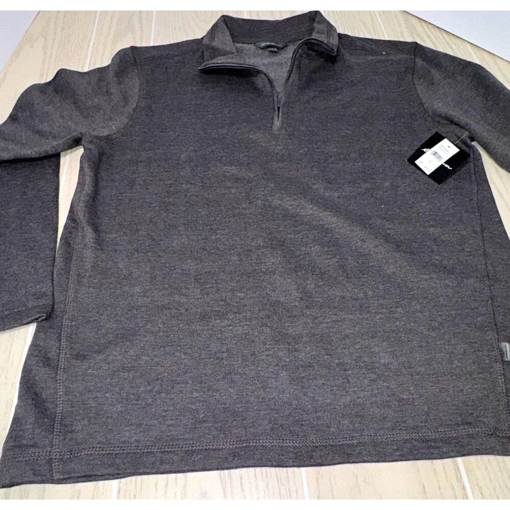 Eddie Bauer Men's Charcoal Heather 1/4 Zip Fleece Pullover Sweatshirt Size S